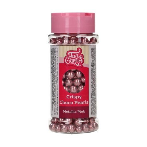 [00068967] FunCakes Crunchy Chocolate Pearls - Metallic Pink 60g