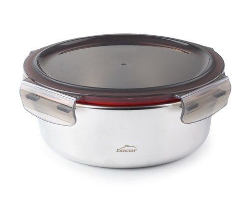 [00068979] LACOR ECOINOX HERMETISCHE DOOS 1500 ML ROND 20 X 6,5 CM DEKSEL PP - MAGNETRONBESTENDIG