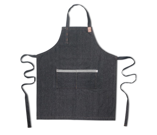 [00068985] LACOR TABLIER ROMA  BAVETTE+POCHE COTTON NOIR 72X88CM