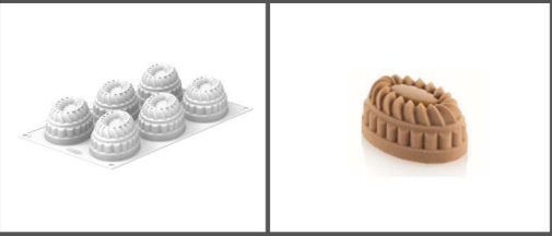 [00069064] SILIKOMART OVAL MOLD 124X84 H 43 MM "PLEIN COEUR" 6 CAVITIES OF 145ML