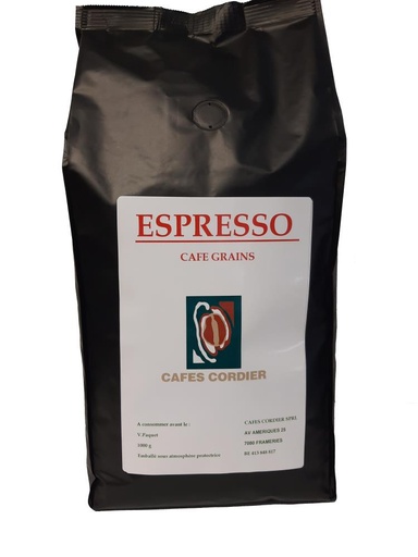 [01050339] CAFE CORDIER CAFÉ ESPRESSO **ROUGE** EN GRAINS 1KG
