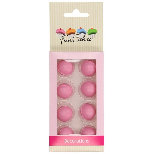 [08053283] FUNCAKES BOULE DE CHOCOLAT ROSE 2CM 8 PCES