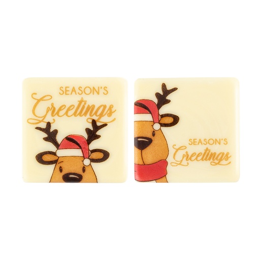 [00070354] 2015477 Plaatje Season's greetings Eland 3,8x3,8 cm 120pcs ***OP/ORDER***
