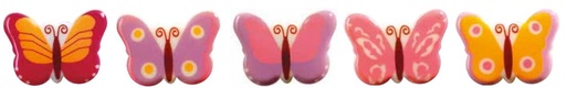 [08057127] 061302 PCB BUTTERFLIES CB 16 DESIGNS 3X2.2 CM 208PCES ***S/CD***