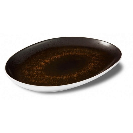 [57661118] LE COQ ESTIA ASSIETTE ETROITE PORCELAINE 41.5X27CM