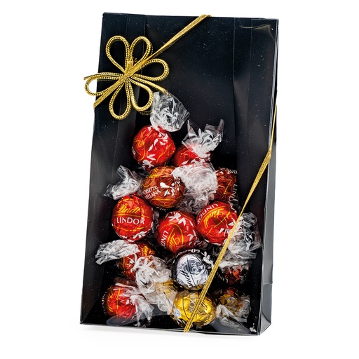 [00070659] LUXE ZWARTE EN TRANSPARANTE KAARTHOES 10X4H16CM 25ST