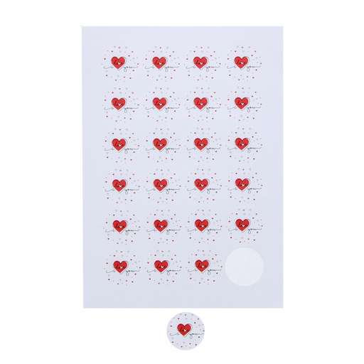 [00070663] STICKER 4CM "LOVE" 24ST