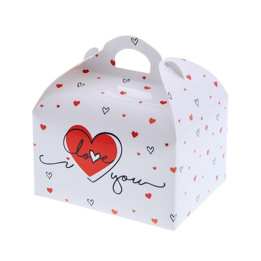 [00070665] SWEETBOX MET HANDVAT 250GR "LOVE" 10X8CM H11CM 48ST