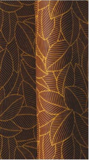 [00070766] 092109 PCB FEUILLE TRANSFERT FEUILLAGE DORE 265X125MM 20 PCES 