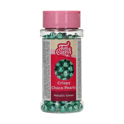 [00070813] FunCakes Perles de Chocolat Croquant - Metallic green 60g