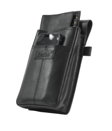 [00070839] PAVELINNI TERMINAL HOLDER ACCESSORY- MINI TABLET BLACK BUFFALO LEATHER GLADIATOR - 12.5X17X4CM - DC07131ABL