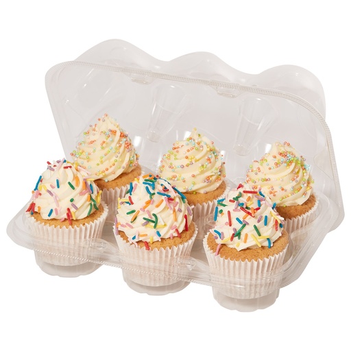 [00070886] SET DE 3 BOÎTES PLASTIQUE POUR 6 CUPCAKES
