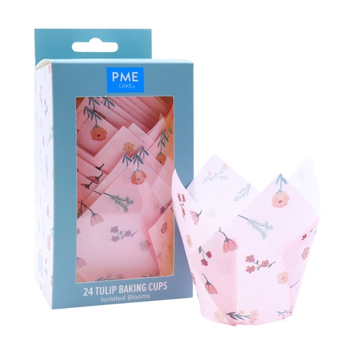 [00070897] CAISSETTES TULIPE 24PCS FLEURS
