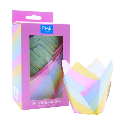 [00070900] TULIP BAKING CUPS 24PCS RAINBOW 
