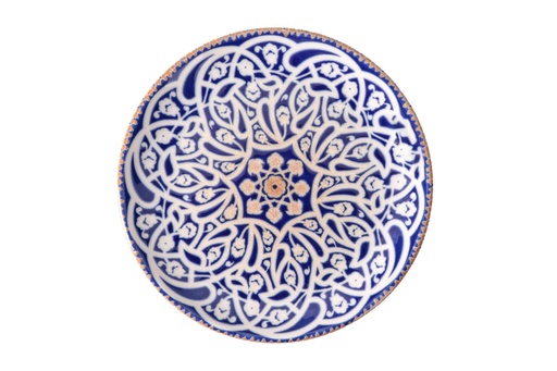 [00070946] PIOLI OOSTERS DINERBORD 27CM BLAUW/WIT PORSELEIN - OR18ML27