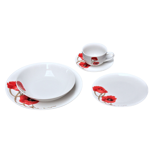 [00070971] SERVICE DE TABLE "COQUELICOT" SET 30 PCS