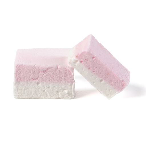 [00071110] MALLOWS MARSHMALLOW VANILLE ROSE ET BLANC 4 X 4 CM 8 PCS - 175GR