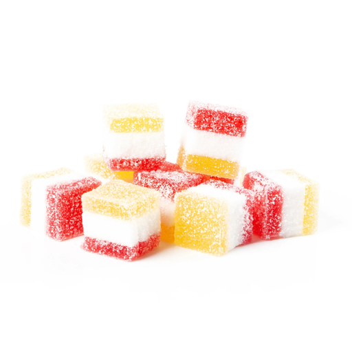 [00071118] TRICOLOUR JELLY CUBE MALLOWS YELLOW-WHITE-RED 200G
