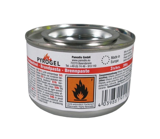 [00071127] GEL COMBUSTIBLE 200G "+/- 3H" CARTON DE 24PC