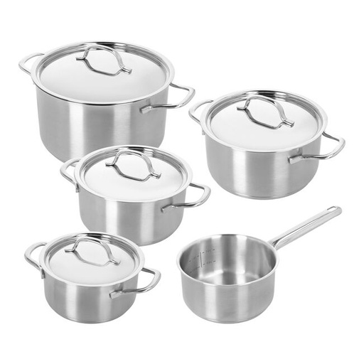[00071327] DEMEYERE RESTO 3 "new" SET 5 STUKS POTTEN 16-18-20-24CM + PAN 16CM - SET58005