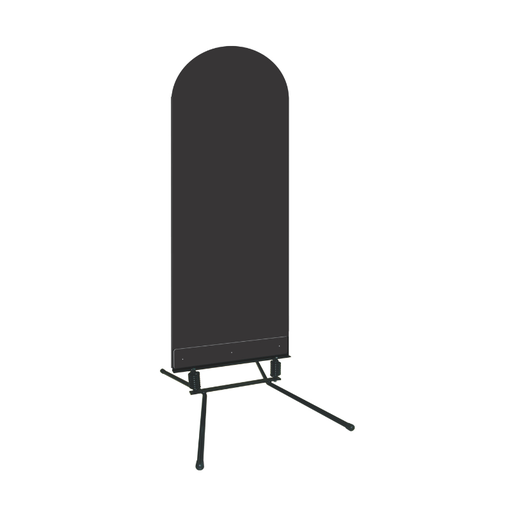 [00071498] CUSTOM PAVEMENT SIGN EASEL 60x150 CM BLACK ROUNDED CUT + STAND