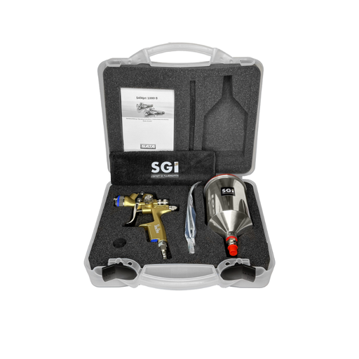 [00071634] SGI KOFFER MET SATAJET 1000 B RP PASTRY PISTOOL EN ACCESSOIRES MONDSTUK 1.8