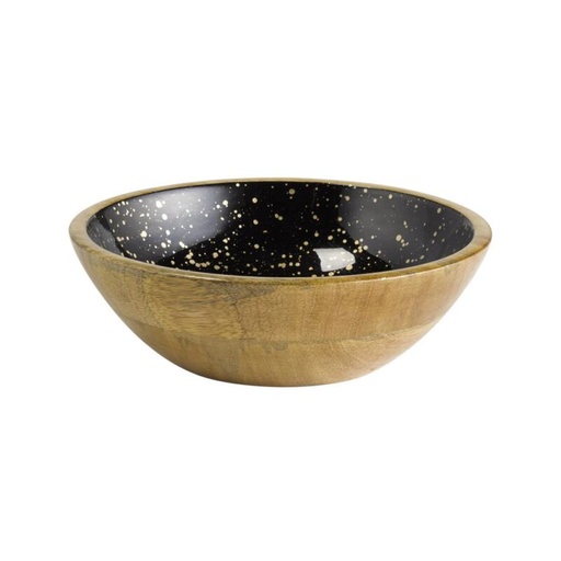 [60252100] APS SALADESCHAAL 24CM MANGO/ZWART EPOXYHARS-GOUD
