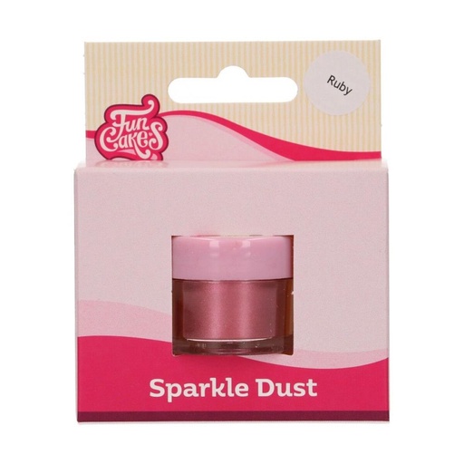 [70407253] FUNCAKES KLEURSTOF ROBIJNRODE GLITTERPOEDER 3GR