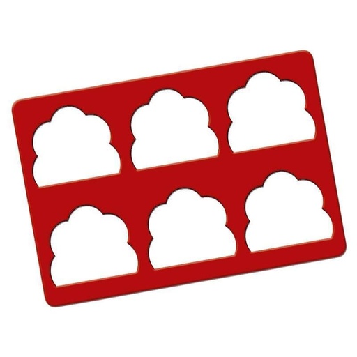 [00073314] SILICONEN MAL VOOR BOOMSTAMUITEINDE 290 X 195 X 2 MM – 6 WOLKVORMIGE HOLTEN – CHQ042