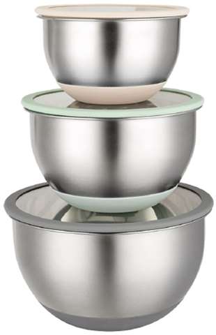 [00073795] SET DE BOL MELANGEUR INOX AVEC COUVERCLE DIAM 16, 20 ET 24 CM