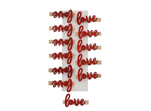 [61705262] "LOVE" CLIPS BAG OF 12 CLIPS