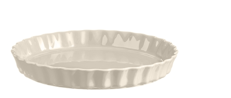 [00073959] EMILE HENRY ONDERBEKER MET GERIBBELDE RAND, KLEI, LAAG MODEL, 31 CM, 1,30 L - BEIGE