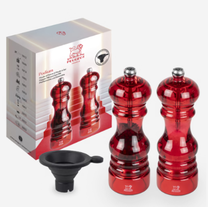 [00073971] PEUGEOT PODIUM DUO MP + MS 18 CM ROOD ACRYL + TRECHTER