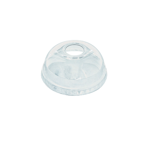 [00074019] COUVERCLE RPET DOME TRANSPARENT AVEC TROU ø95MM PAQUET DE 50 PCES 