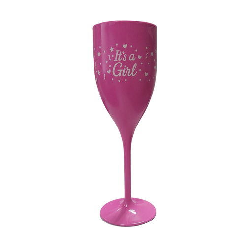 [00074054] VENUS ROZE FLÛTEGLAS "IT'S A GIRL" POLYMEER 17CL