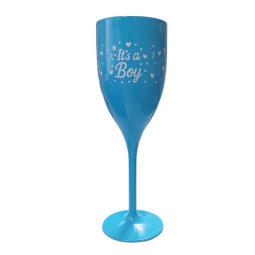 [00074055] VENUS BLAUW FLÛTEGLAS "IT'S A BOY" POLYMEER 17CL