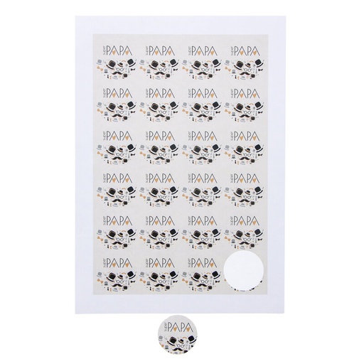 [00074085] 4CM STICKER "SUPER DAD" 24PCS