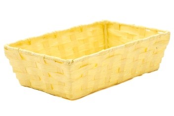 [00074109] PANIER CARRE KRAFT JAUNE 23x14CM HT 8CM