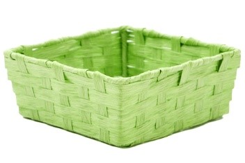 [00074110] PANIER CARRE KRAFT VERT 15x15CM HT 5.5CM