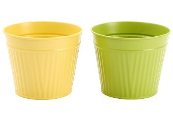 [00074127] POT EN ZINC ASSORTIMENT JAUNE ET VERT DIAM 11.5CM HT 9CM 