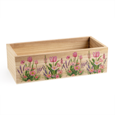 [00074144] HOUTEN KRATJE - MIJN BLOEIENDE TUIN 22x9,5CM H6,3CM 