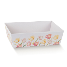 [00074147] CARDBOARD TRAY BASKET – TULIPS 23x17CM H8CM FOST+ INCLUDED