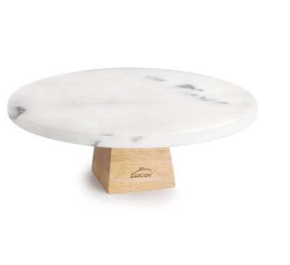[00074188] LACOR PRESENTOIR A GATEAU MARBRE Ø 20CM PIED BOIS HT 7CM