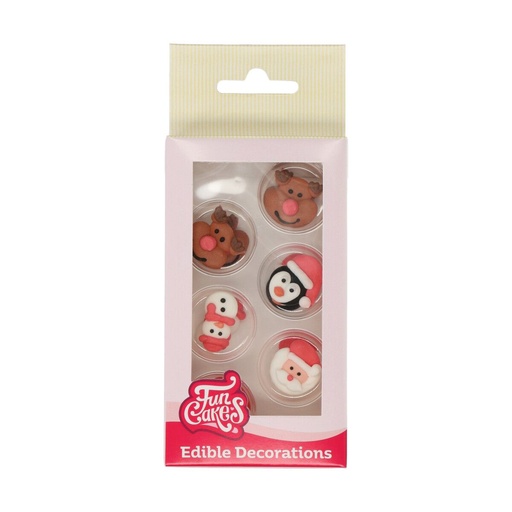[00074443] Funcakes sugar Christmas decorations, 12 pieces