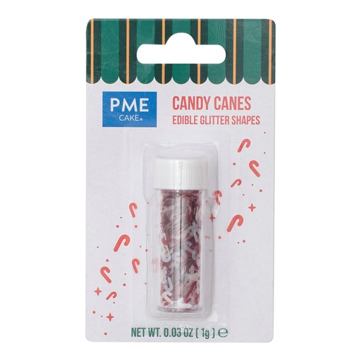 [00074454] PME CAKE paillette sucre d'orge rouge et blanc 1g