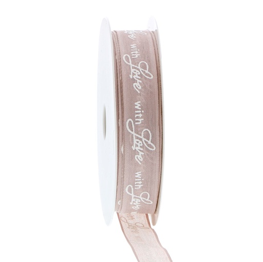[00074477] LAVENDER PUFF LATON RIBBON "FLOWERY" WITH LOVE 15MM x 15M
