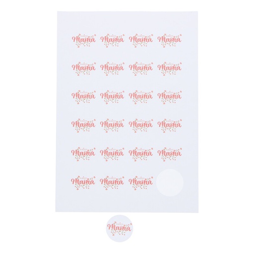 [00074478] STICKER 4CM "BLOEM" LIEFSTE MAMA 24ST