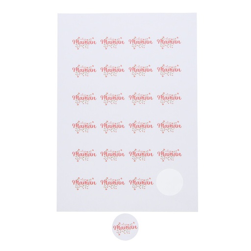 [00074483] AUTOCOLLANT 4CM "FLEUR" LA MEILLEURE MAMAN 24PCS