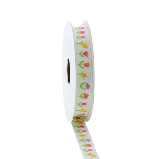 [00074484] RUBAN "SPRING FLOWER" 15MM X 15M 