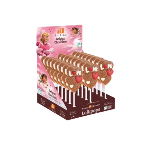 [13030725] CHOCOLADELOLLIES HART LOVE GEKLEURDE MELK 24 X 25GR